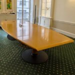 High-End Beech & Walnut Veneer Boardroom Table with 12 Leather Brunner Fina Meeting Chairs - Image 4