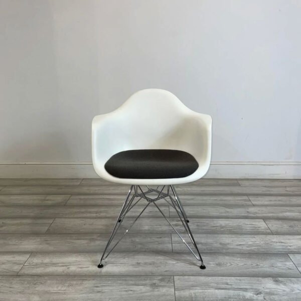 White Eames Plastic Armchair DAW