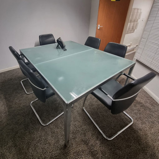 glass conference table and chairs 1