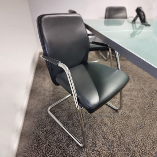 glass conference table and chairs 2