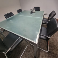 glass conference table and chairs 3
