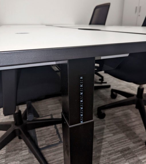1200mm White Office Desks, Height Adjustment with Adjusting Screw