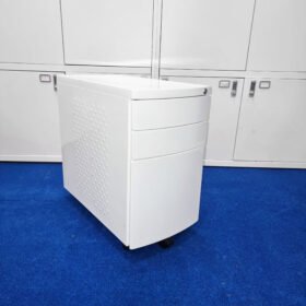 3 Drawer Metal White Mobile Pedestal