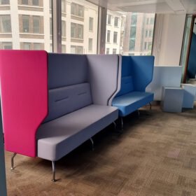 Verco Brix-Up Three Seat Pod / Booth with a High Acoustic Surround