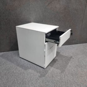 White Three Drawer Mobile Pedestal