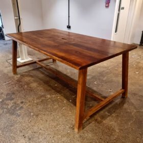 8-10 Person Solid Wood Industrial Meeting/Boardroom Table