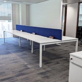 6 Person Back 2 Back White Office Bench Desks