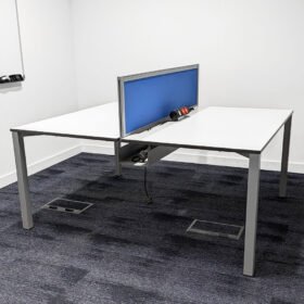 Techo Two Person White Bench Desk