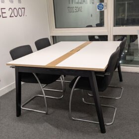 Wood Meeting Table Set with Melamine Top With 6 Orangebox X10 Chairs