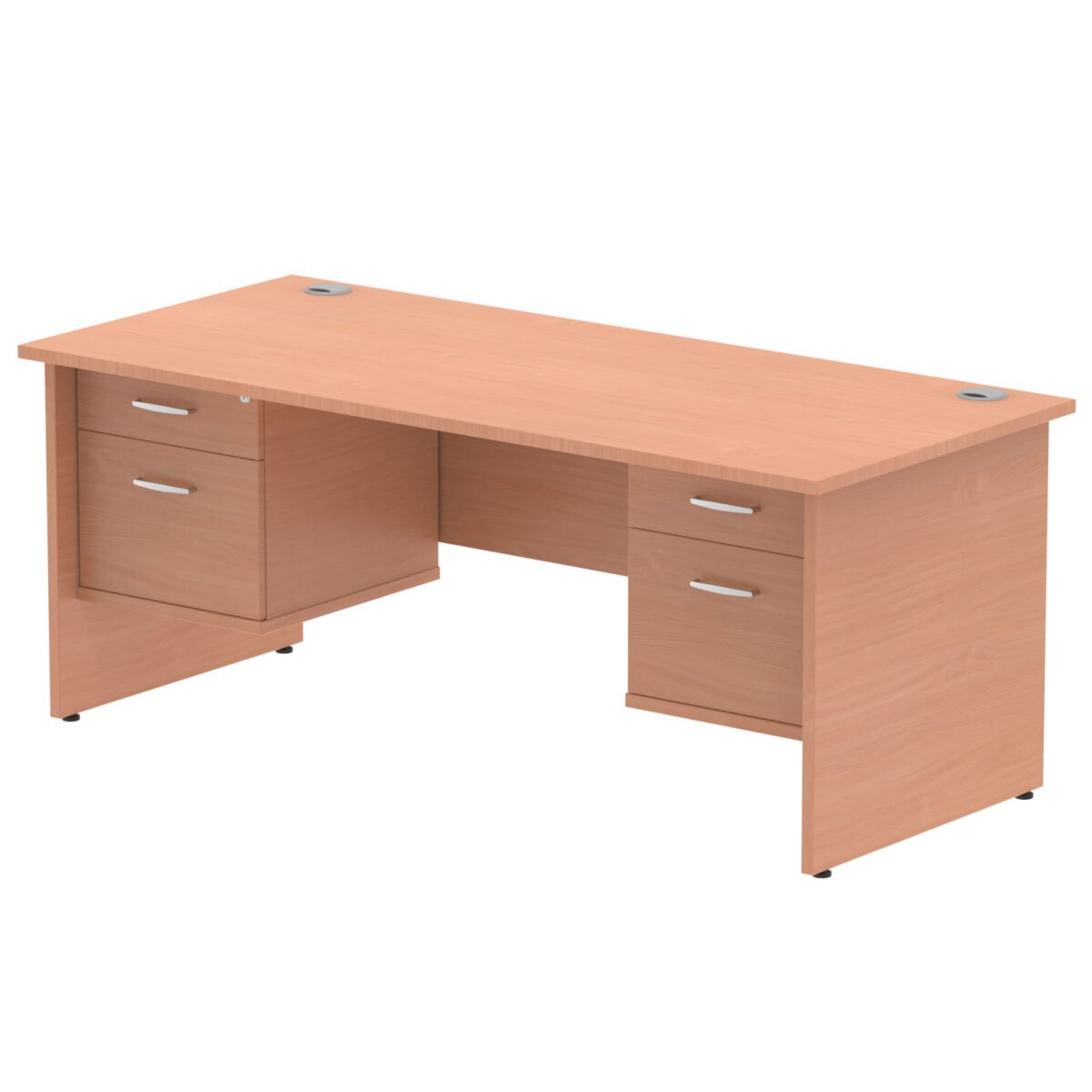 Impulse 1800mm Panel End Straight Desk With Two Fixed Pedestal - Image 1