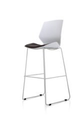 Florence White Frame Fabric Seat High Stool Chair - Image 3