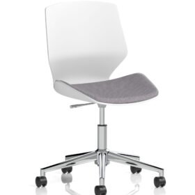 Florence 5 Star Base White Frame Fabric Visitor Chair