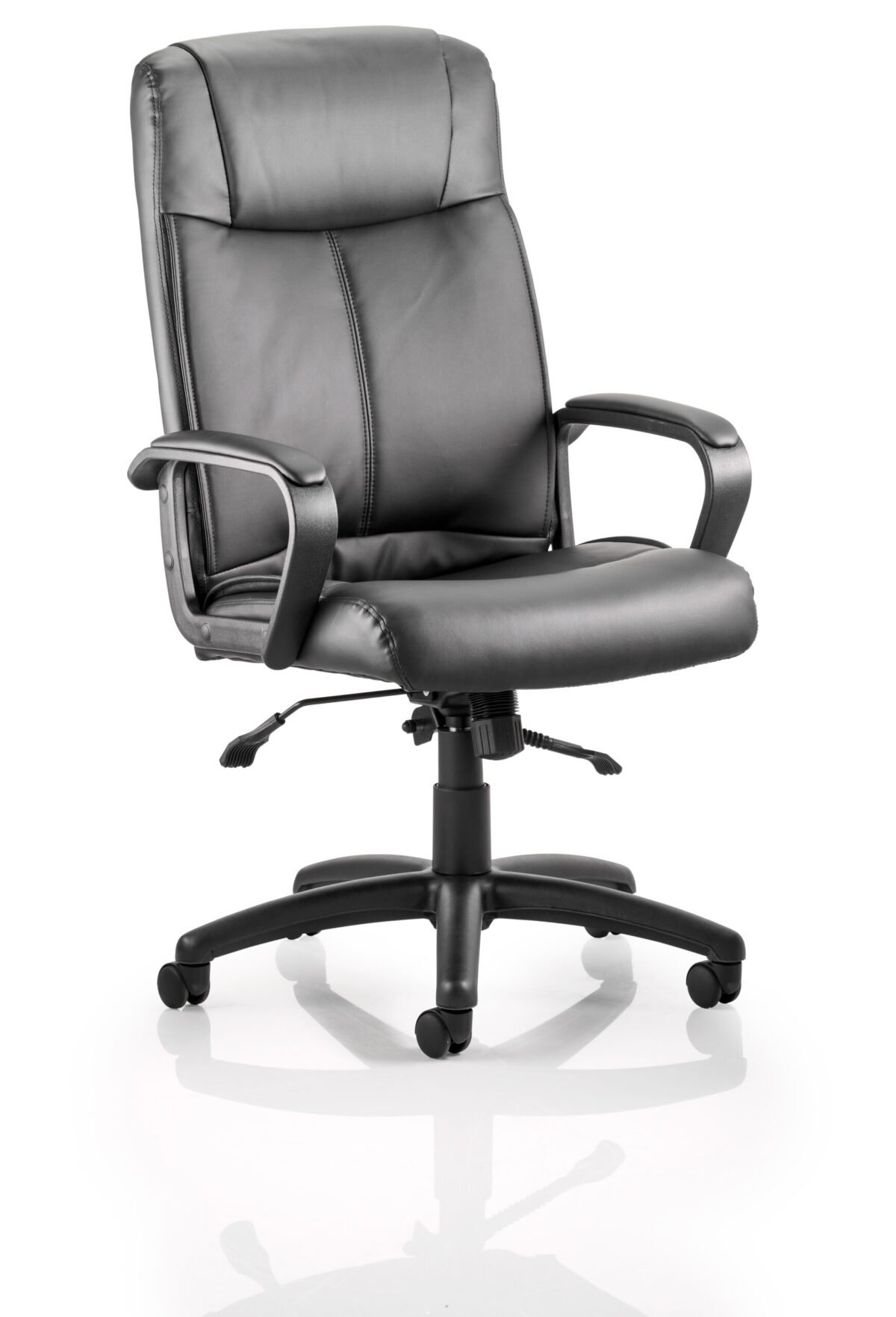 Plaza High Back Executive Black Leather Office Chair with Arms - Image 1