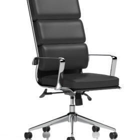 Savoy High Back Executive Black Leather Office Chair with Arms