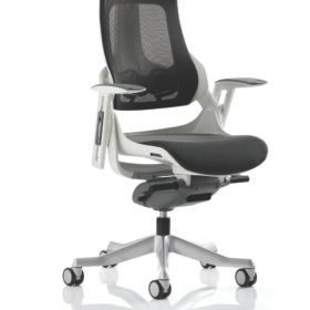 Zure High Back White Shell Executive Office Chair with Arms
