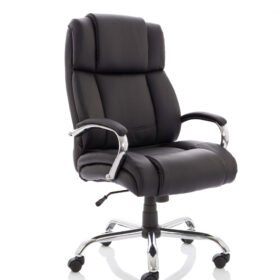 Texas High Back Heavy Duty Executive Black Leather Office Chair with Arms