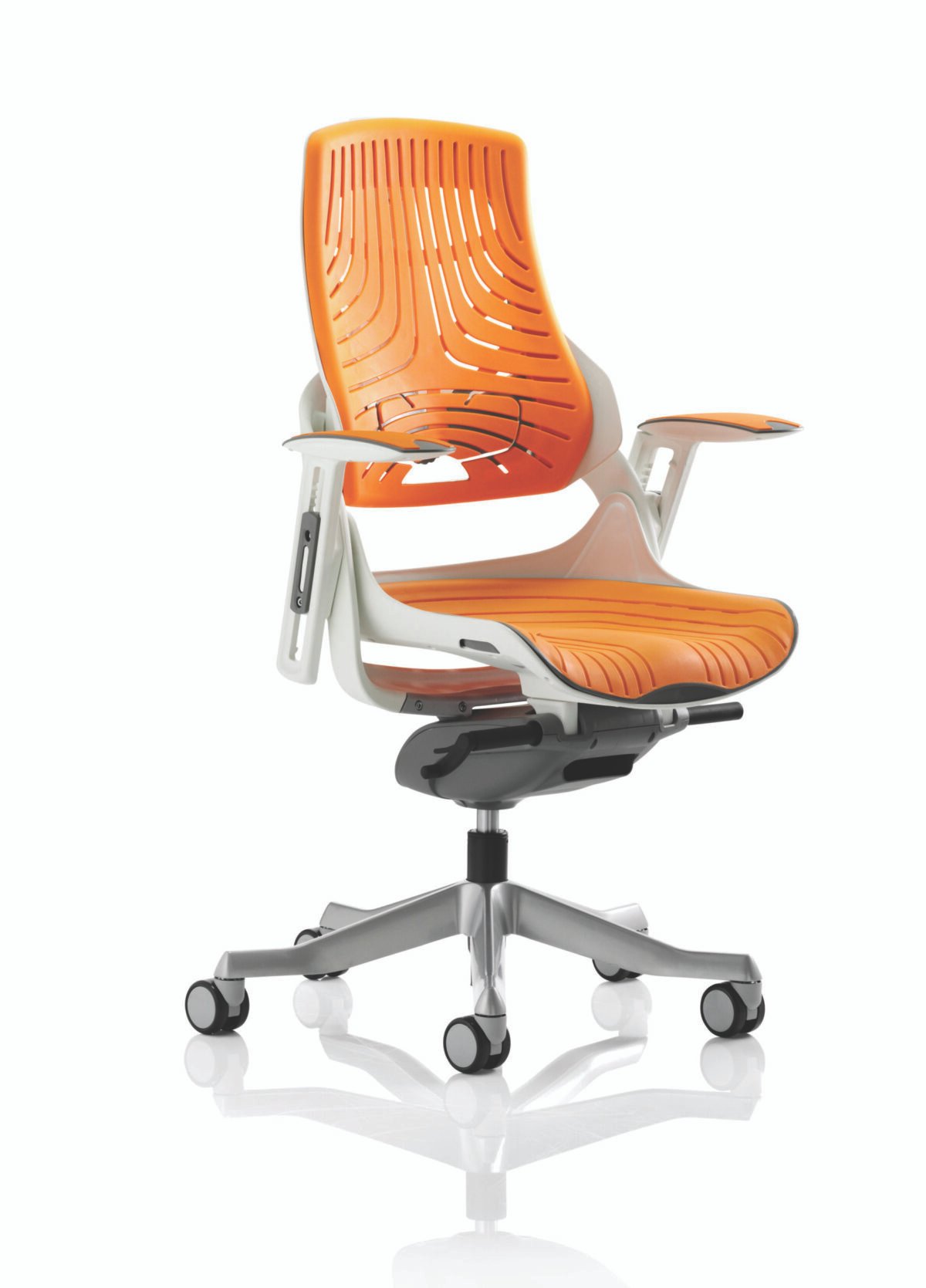Zure High Back White Shell Executive Office Chair with Arms - Image 19