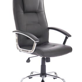 Thrift High Back Executive Black Leather Office Chair with Arms