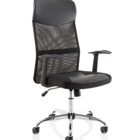 Vegalite High Mesh Back Black Executive Office Chair with Arms