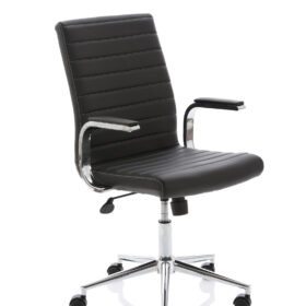 Ezra Medium Back Leather Executive Office Chair with Arms