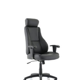 Winsor Medium Back Executive Black Leather Office Chair with Arms