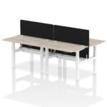 Air Back-to-Back Height Adjustable Bench Desk - 4 Person with Black Straight Screen - Image 9