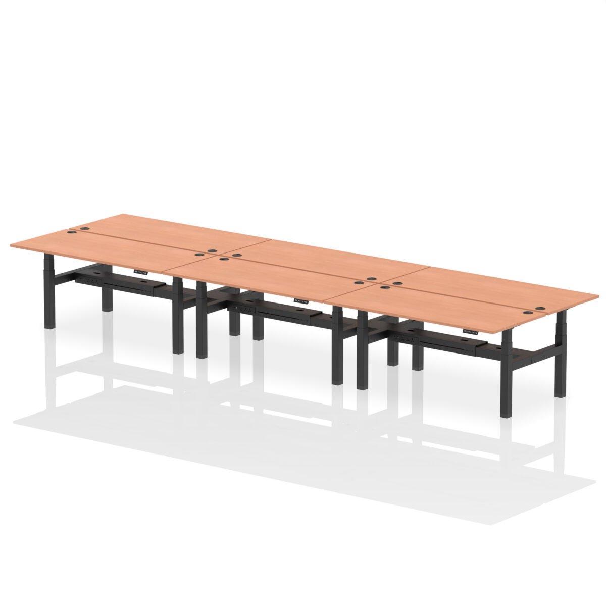 Air Back-to-Back Height Adjustable Bench Desk - 6 Person - Image 64
