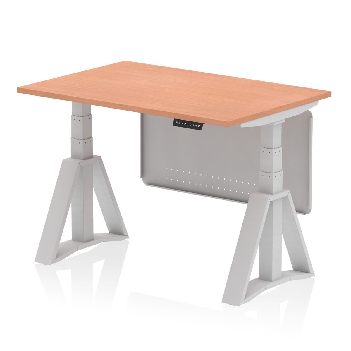 Air Height Adjustable Desk without Cable Ports With Steel Modesty Panel With Piste Foot - Image 1