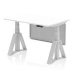 Air Height Adjustable Desk without Cable Ports With Steel Modesty Panel With Piste Foot - Image 9