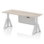 Air Height Adjustable Desk without Cable Ports With Steel Modesty Panel With Piste Foot - Image 47