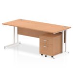 Impulse 1800mm Cantilever Straight Desk With Mobile Pedestal - Image 15