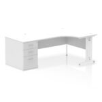 Impulse 1600mm Cable Managed Right Crescent Desk Workstation - Image 36