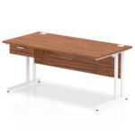 Impulse Cantilever Straight Desk White Frame With Single One Drawer Fixed Pedestal - Image 21