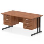 Impulse 1600mm Cantilever Straight Desk With Two Fixed Pedestal - Image 63