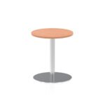 Italia Round Poseur Table Silver Leg