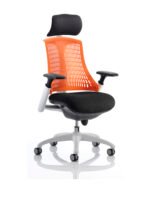 Flex Medium Back White Frame Task Operator Office Chair with Arms - Image 46