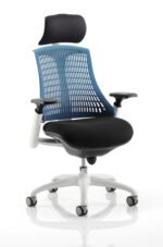 Flex Medium Back White Frame Task Operator Office Chair with Arms - Image 47
