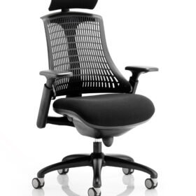 Flex Medium Back Black Frame Task Operator Office Chair with Arms