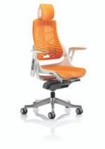 Zure High Back White Shell Executive Office Chair with Arms - Image 44