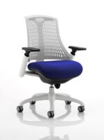 Flex Medium Back White Frame Task Operator Office Chair with Arms - Image 50