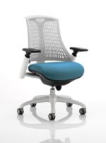 Flex Medium Back White Frame Task Operator Office Chair with Arms - Image 54