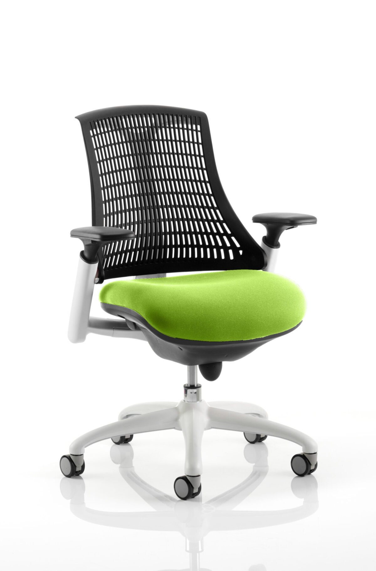 Flex Medium Back White Frame Task Operator Office Chair with Arms - Image 57