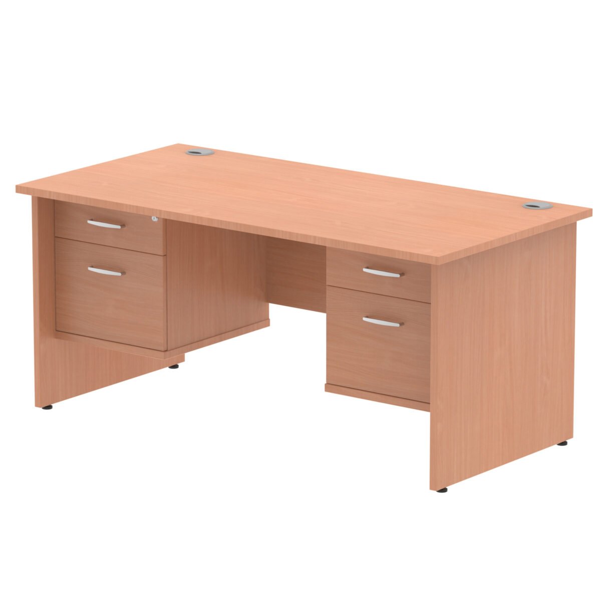 Impulse 1600mm Panel End Straight Desk With Two Fixed Pedestal - Image 1