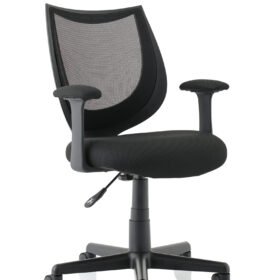 Camden Medium Back Black Mesh Task Operator Office Chair With Arms