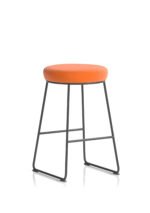 Turin Black Frame Fabric Seat Stool Chair - Image 3