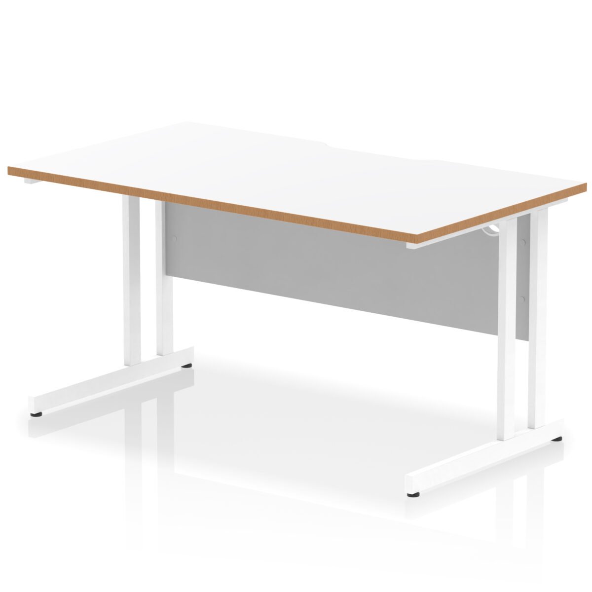 Impulse Scalloped Edge 1400mm Straight Desk Cantilever Leg - Image 1