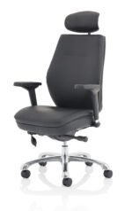 Domino High Back Black Ergonomic Posture Chair with Arms and Headrest - Image 3