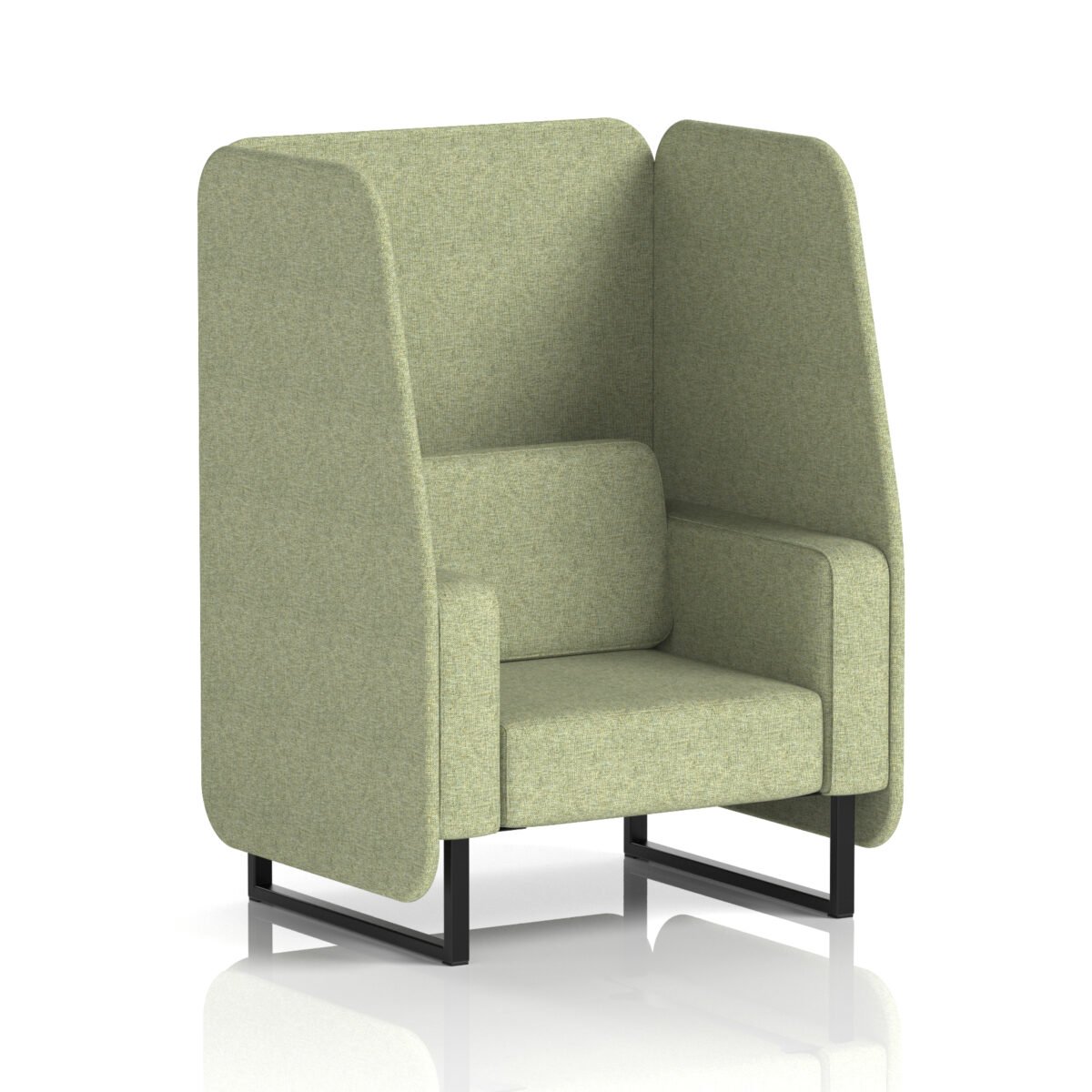Brixworth Open Booth With Black Legs in Single Tone - Image 1