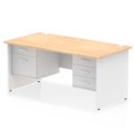 Impulse 1600mm Panel End Straight Desk With Two Fixed Pedestal - Image 41