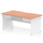 Impulse Scalloped Edge Panel End Straight Desk Frame With Two One Drawer Fixed Pedestals - Image 8